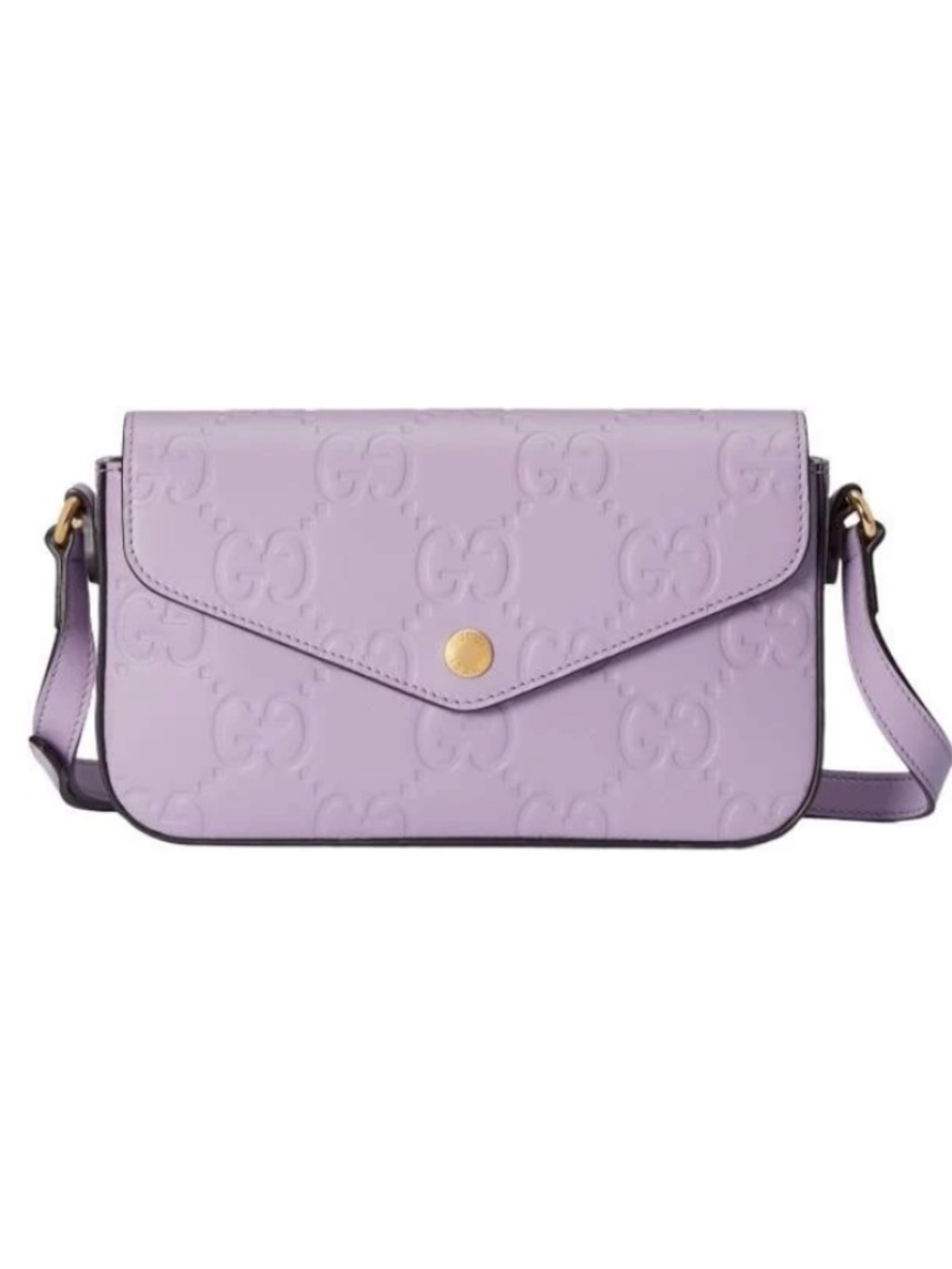 NWT Gucci Calfskin GG Super Mini Shoulder Bag Purple/Lavender/Lilac